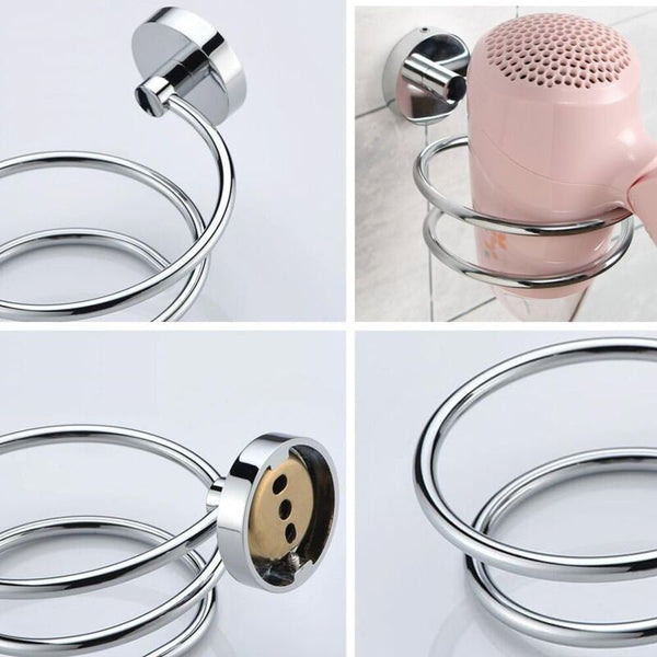 Wall Mounted Hair Dryer Holder 304 Stainless Steel Storage/Holder Bathroom Accessories Hair Dryers