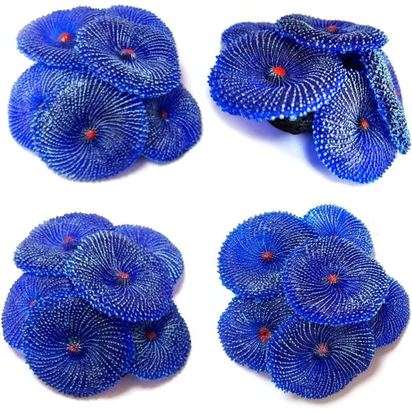 Artificial Coral 4 Pieces Fake Aquarium Decorations Corals For (Coral Blue) Aquariums
