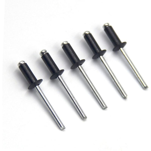 100 Pcs 4.8 X 12Mm Aluminum Blind Rivets Open End Pop Pack Of (Black) Solid Rivets