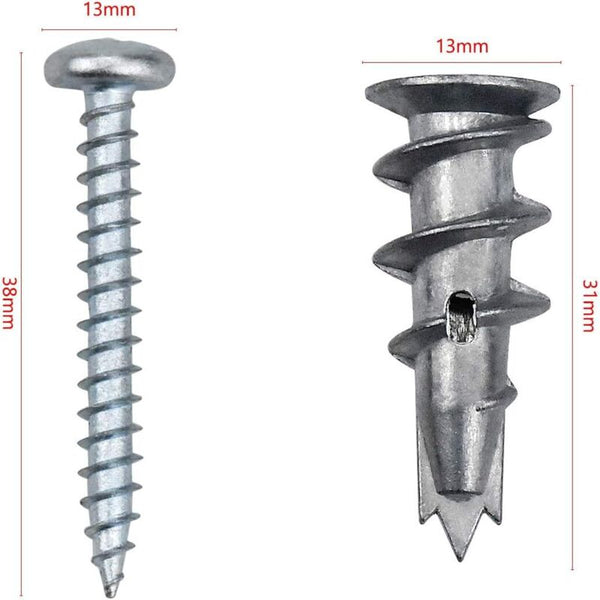 100Pcs Zinc Alloy Expansion Screw Set Combination 50Pcs Screws And Anchors Metal Self Drilling Screws & Bolts