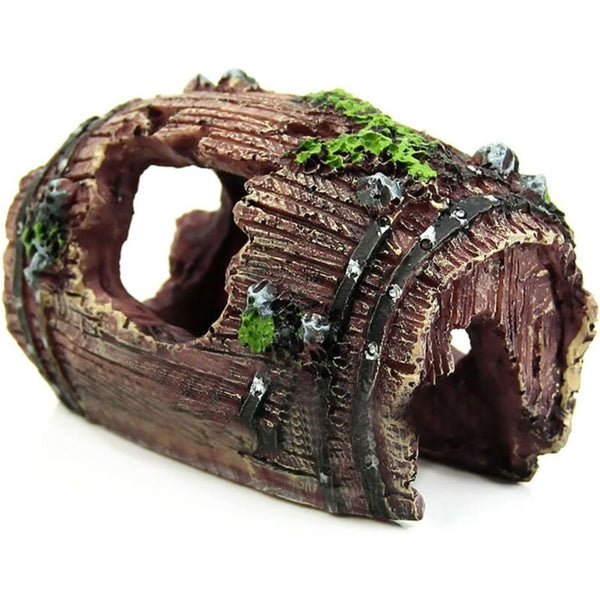 Resin Fish Tank Non Toxic Ornament Broken Barrel Cave Landscaping Decoration Aquariums