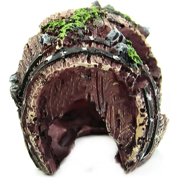 Resin Fish Tank Non Toxic Ornament Broken Barrel Cave Landscaping Decoration Aquariums