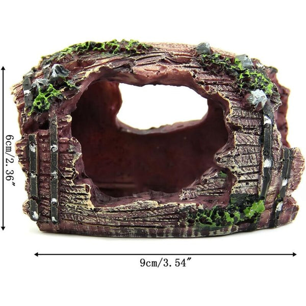 Resin Fish Tank Non Toxic Ornament Broken Barrel Cave Landscaping Decoration Aquariums