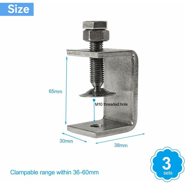 3 Pcs 65Mm Heavy Duty 304 Stainless Steel C Clamps For Pliers And Turnbuckles Woodworking Tools Diy & Auto Clamps & Vices
