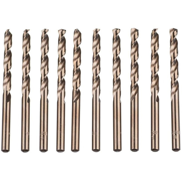 10 Pcs M35 Hss Cobalt Gold Twist Metric High Speed Steel 6Mm X 93Mm For Drilling Stainless And Metal Drill Bits