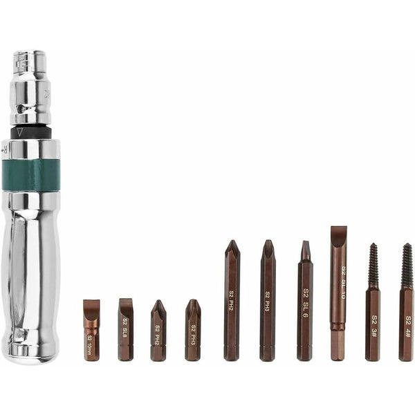 Impact Screwdriver Set Driver + Adapter Bits 12 Pieces 1/2" Screwdrivers & Nutdrivers