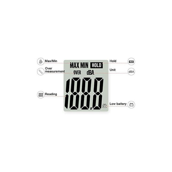 Sound Level Meter 40 130Dba Professional Decibel With Backlit Display (9V Battery Included) Sound Level Meters