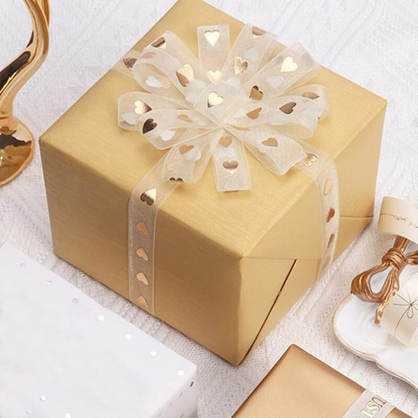 2 Rolls Gold Satin Ribbon 1.6Cm X 9M For Gift Wrapping And Wedding Decor Ribbons & Bows