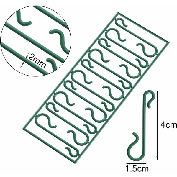 Green Christmas Tree Hooks Mini Hangers For Wreath Vine (200) Hooks & Hangers