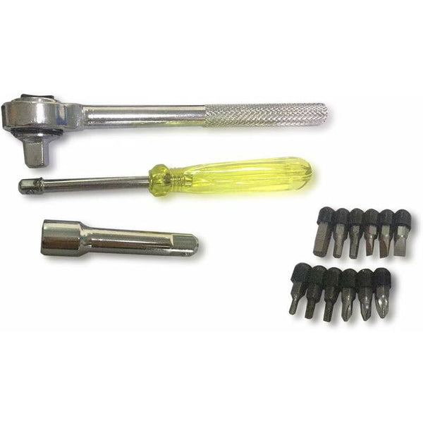 50 Pcs 1/4" 3/8" Socket Wrench Set With Reversible Ratchet Handle Drive 12 Hexagon Screw Bits Case Wrench Sets