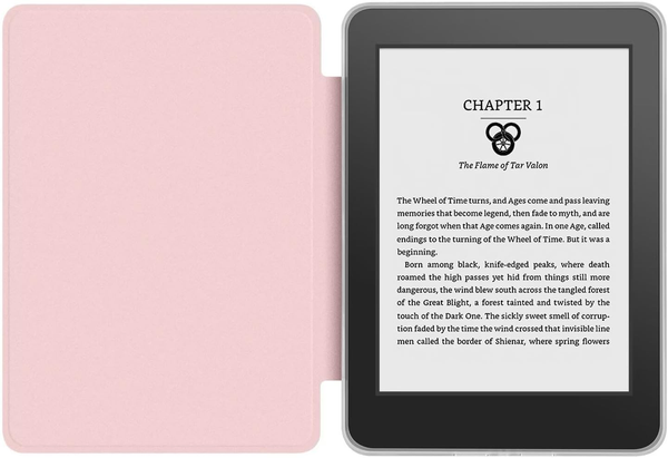 360A Rotating & Detachable Magnetic Case For 7" Kindle Paperwhite 12Th Generation (2024) Auto Wake/Sleep Hands Free Stand Clear Back Cover(Pink) Cases
