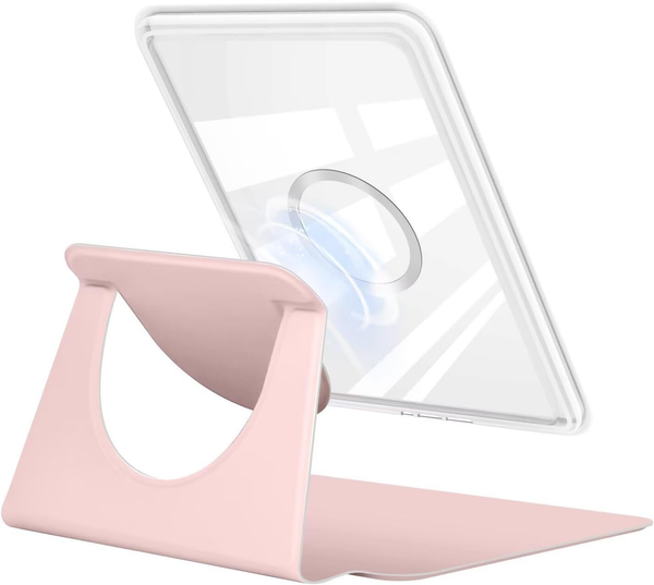 360A Rotating & Detachable Magnetic Case For 7" Kindle Paperwhite 12Th Generation (2024) Auto Wake/Sleep Hands Free Stand Clear Back Cover(Pink) Cases