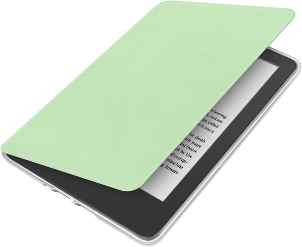360A Rotating & Detachable Magnetic Case For 7" Kindle Paperwhite 12Th Generation (2024) Auto Wake/Sleep Hands Free Stand Clear Back Cover (Light Gree