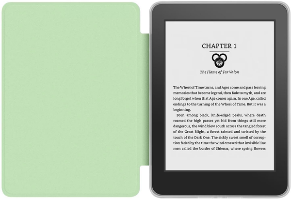 360A Rotating & Detachable Magnetic Case For 7" Kindle Paperwhite 12Th Generation (2024) Auto Wake/Sleep Hands Free Stand Clear Back Cover (Light Gree