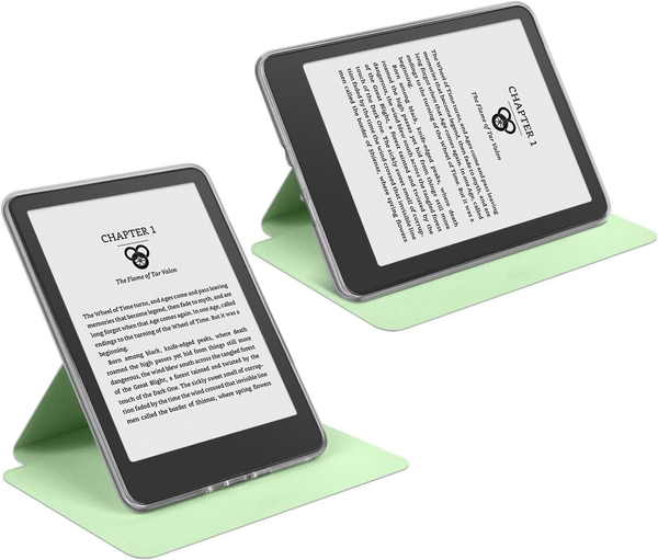 360A Rotating & Detachable Magnetic Case For 6.8" Kindle Paperwhite 11Th Generation (2021) Auto Wake/Sleep Hands Free Stand Clear Back Cover (Light Gr