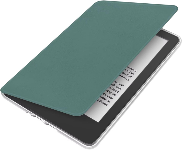 360A Rotating & Detachable Magnetic Case For 7" Kindle Paperwhite 12Th Generation (2024) Auto Wake/Sleep Hands Free Stand Clear Back Cover (Dark Green