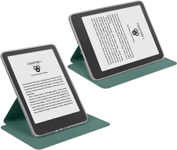 360A Rotating & Detachable Magnetic Case For 6.8" Kindle Paperwhite 11Th Generation (2021) Auto Wake/Sleep Hands Free Stand Clear Back Cover (Dark Gre