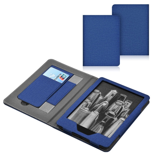 Lainergie Case For Kindle Paperwhite 7"/6.8" (12Th/11Th Gen 2024/2021) Slim Pu Shell Cover With Stand Hand Strap Auto Wake/Sleep Feature Not Tcl Blue
