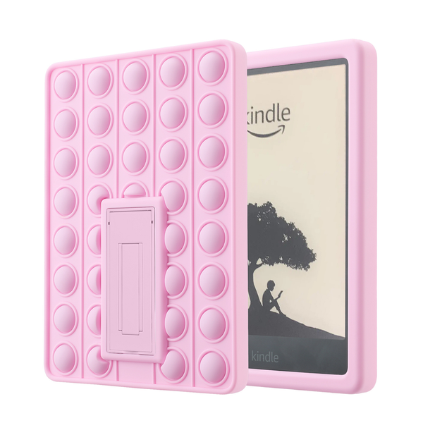 Pop It Fidget Case For Kindle Paperwhite 5 (6.8") Rainbow Silicone Protective Cover With Stand Pink Cases Covers Keyboard Folios
