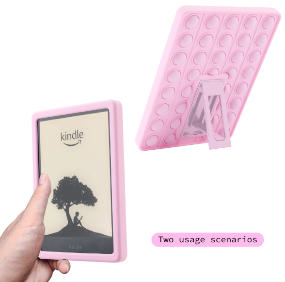 Pop It Fidget Case For Kindle Paperwhite 5 (6.8") Rainbow Silicone Protective Cover With Stand Pink Cases Covers Keyboard Folios