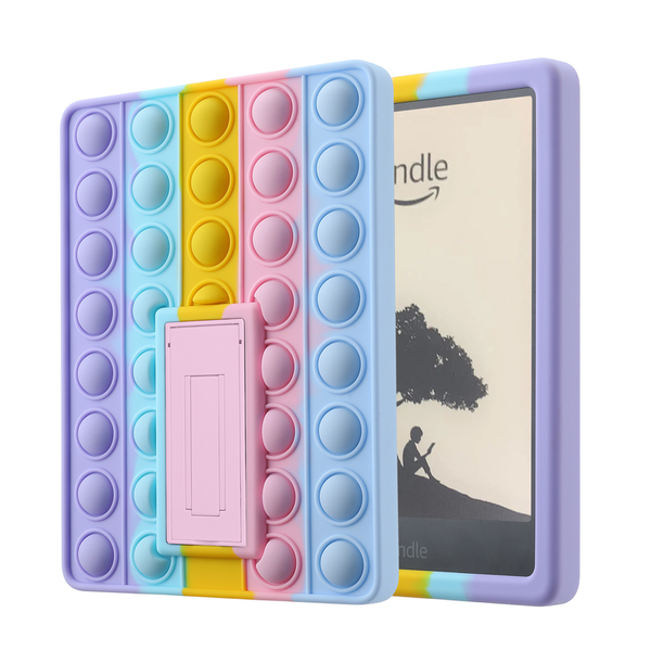 Pop It Fidget Case For Kindle Paperwhite 5 (6.8") Rainbow Silicone Protective Cover Multicoloured Cases Covers Keyboard Folios