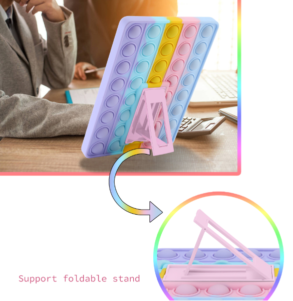 Pop It Fidget Case For Kindle Paperwhite 5 (6.8") Rainbow Silicone Protective Cover Multicoloured Cases Covers Keyboard Folios