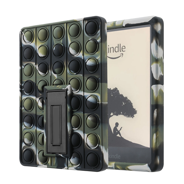 Rainbow Silicone Pop It Case With Stand For Kindle Paperwhite 5 (6.8") Camouflage Cases Covers Keyboard Folios