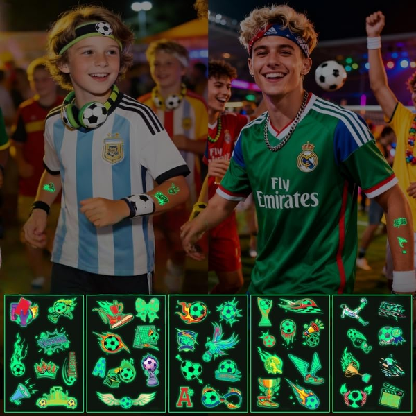 2026 World Cup Face Tattoos: Waterproof Sweatproof Temporary Stickers (10 Sheets) Press On Tattoos