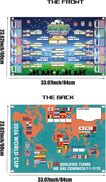 2026 World Cup Wall Chart Poster 48 Team Schedule Tracker Posters & Prints