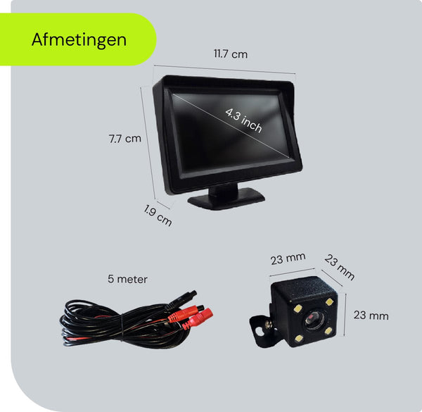 Procar Arc1 Hd Parking Backup Camera + 4.3 Inch Tft Lcd Monitor Black Rear View Monitors/Cams & Kits