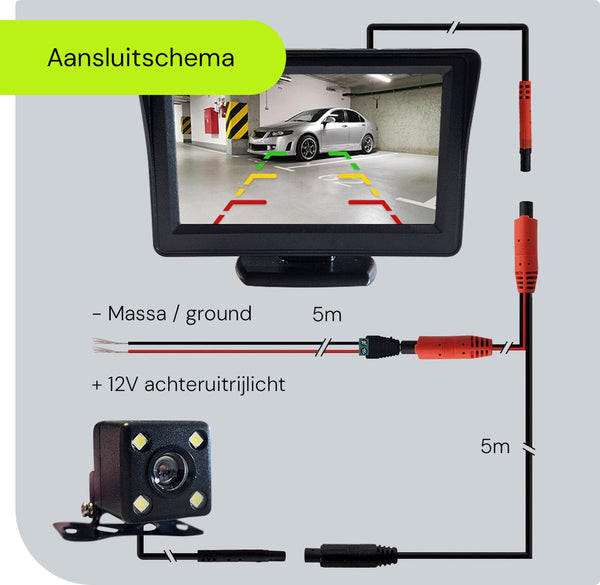 Procar Arc1 Hd Parking Backup Camera + 4.3 Inch Tft Lcd Monitor Black Rear View Monitors/Cams & Kits