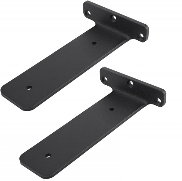 2 Pieces Support Frame Wall Bracket Metal Shelf Brackets Floating Stainless Steel With Thick Screws Furniture Accessories Black 150 Mm Braces & Bracke