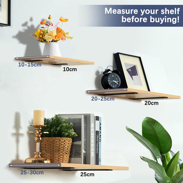 2 Pieces Support Frame Wall Bracket Metal Shelf Brackets Floating Stainless Steel With Thick Screws Furniture Accessories Black 150 Mm Braces & Bracke