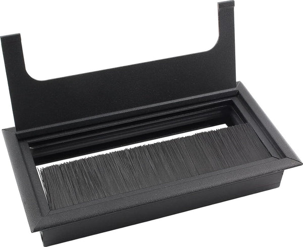 Noble Cable Grommet Black Aluminum Rectangle Desk Tray Hole With Brush Closure Organizer 16 X 8 Cm Matte Cable Ties & Organisers