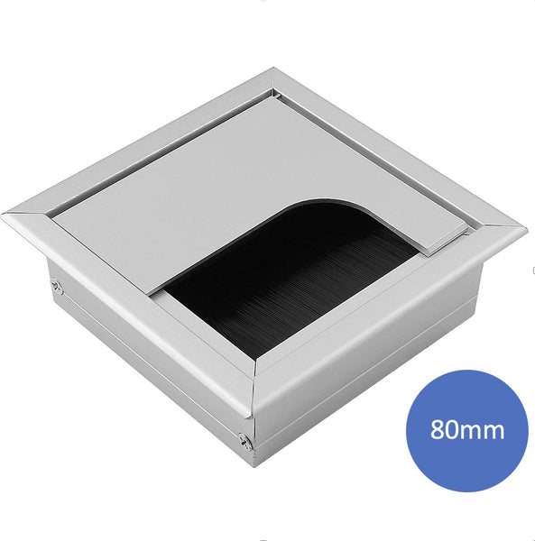 Noble Desk Cable Management System Square Aluminum Silver 8X8x3cm Cable Ties & Organisers
