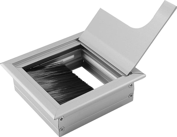 Noble Desk Cable Management System Square Aluminum Silver 8X8x3cm Cable Ties & Organisers