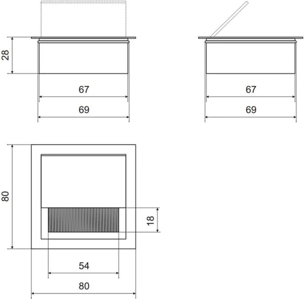 Noble Desk Cable Management System Square Aluminum Silver 8X8x3cm Cable Ties & Organisers