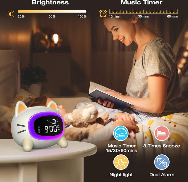 Moon Sun Sleep Trainer Clock For Kids Night Light & Sound Machine Alarm Clocks & Clock Radios