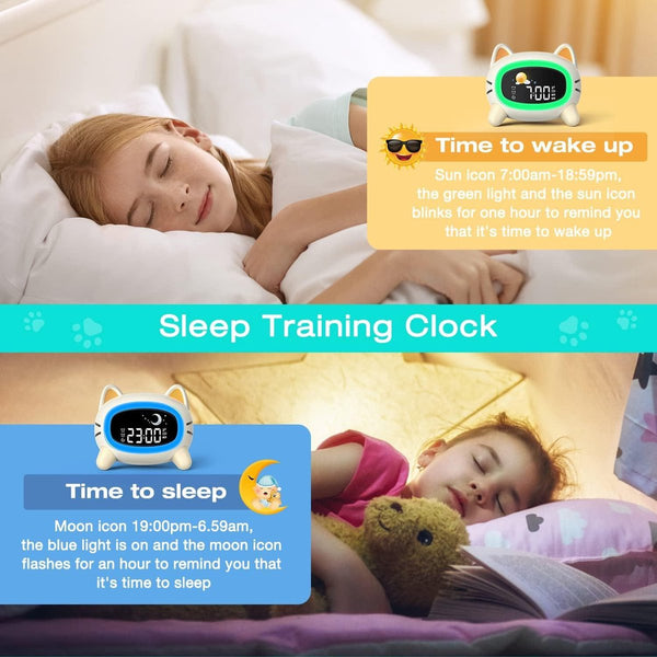 Moon Sun Sleep Trainer Clock For Kids Night Light & Sound Machine Alarm Clocks & Clock Radios