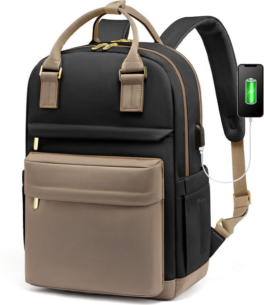 Backpack Ladies Girls Women Laptop Schoolbag Work Waterproof Usb Beige Brown Black Women Backpacks