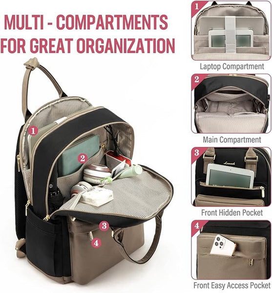 Backpack Ladies Girls Women Laptop Schoolbag Work Waterproof Usb Beige Brown Black Women Backpacks