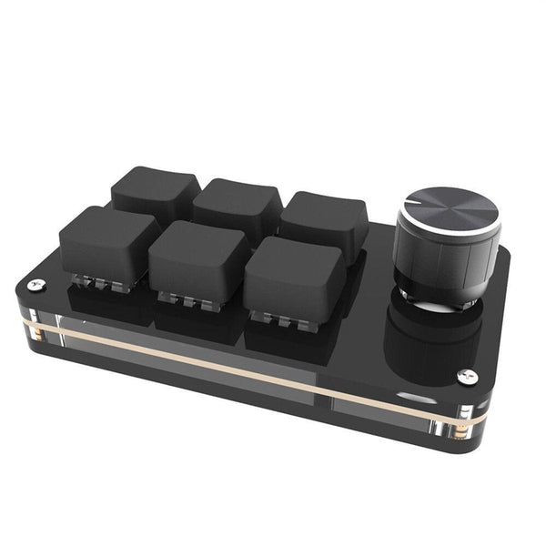 Mini Programmable 6 Button Mechanical Usb Keyboard With Rotary Knob Keyboards & Keypads