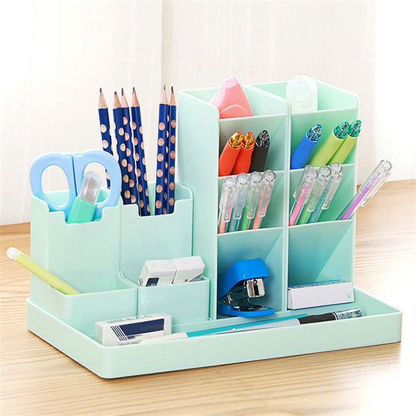 13 Compartment Pencil Holder Desk Organizer Office Accessories White Pen Holders