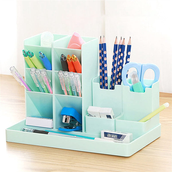 13 Compartment Pencil Holder Desk Organizer Office Accessories White Pen Holders