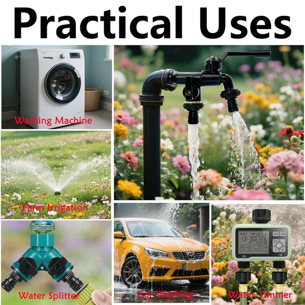 Brass Double Drain Fitting For Outdoor Use 3/4 Inch Black Frost Resistant Rust Irrigation System Garden Ball Valve 2 Outlets Connectors Valves & Acces