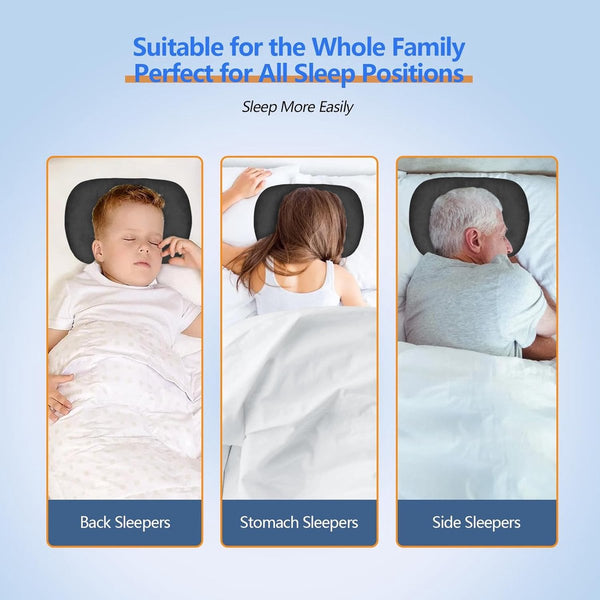 Curved Side Pillow Ear Holes Adjustable Cotton/Polyester Machine Washable Suitable For Pierced Ears Black Pillows