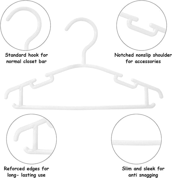 Hangers Children's Baby Plastic For Wardrobe 20 Non Slip Toddler Clothes Pants Jackets Dresses Wit Hooks & Hangers