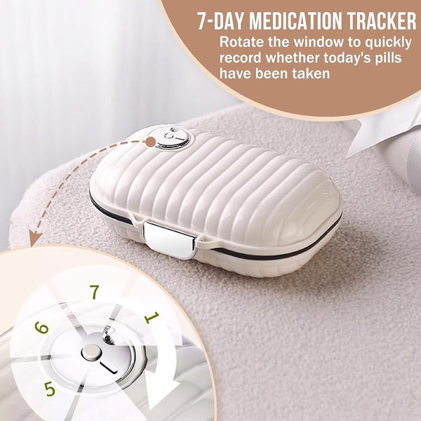 Medicine Box 7 Compartment Pill Organizer With Secure Closure Leakproof Portable Medication Dispenser For Travel Health And Home Groot Pill Boxes