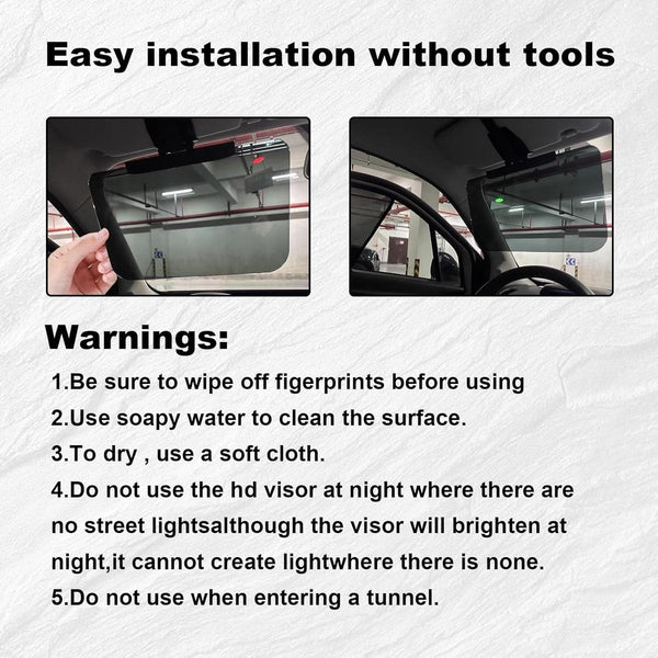 Car Sunshade Universal Polarized Anti Glare Visor Extension Powerful Light Blocking Protection Diffused Safe Driving Uv 32 X 14.5 Cm Black Sun Visors