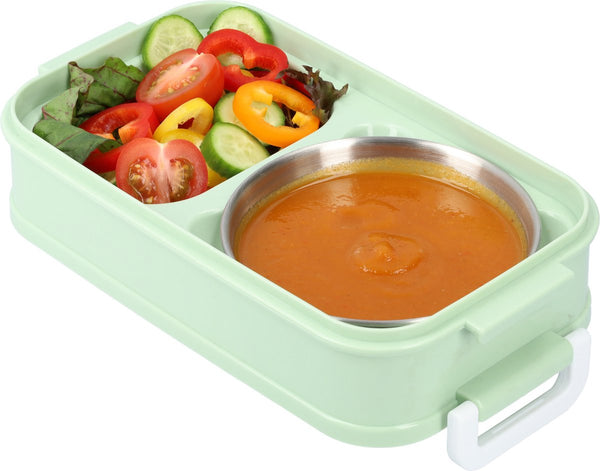 Green Lunch Box With Soup Bowl Bento Adult Meal Boxes Children's Compartments Airtight And Leakproof Bpa Free Lunchboxes & Bags